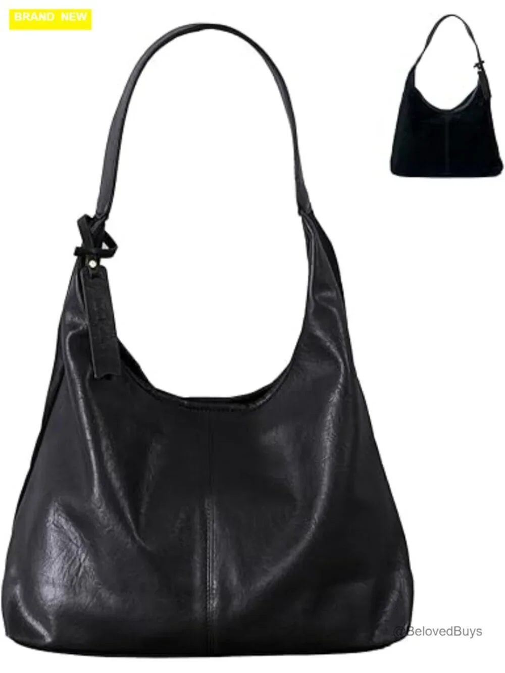 PU Leather and Suede Hobo Tote Bag with Interior Pockets Large Capacity
